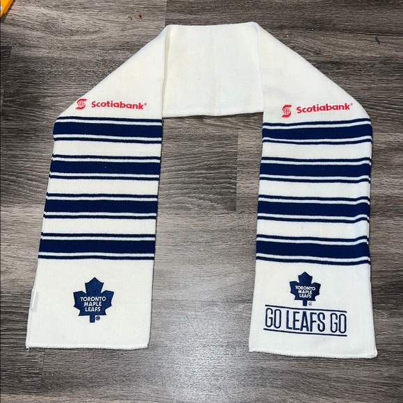 White and Blue Striped Scarf - Picture 2 of 5